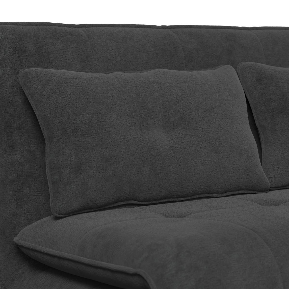 Kanapéágy Luna - fekete/sötétszürke, Modern, textil/fém (142/62/40cm) - Bessagi Home