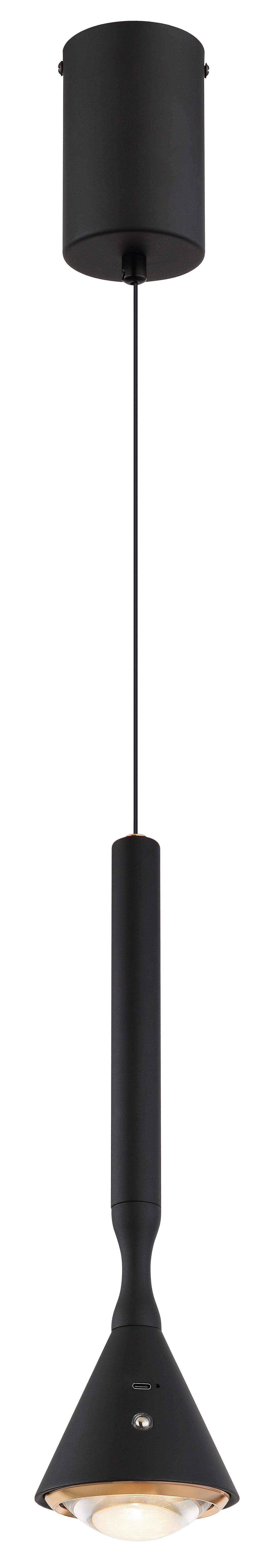 Led-hängeleuchte 16061s Lucinda - Weiss/Schwarz, Design, Kunststoff/Metall (9,9/50-210cm) - Globo