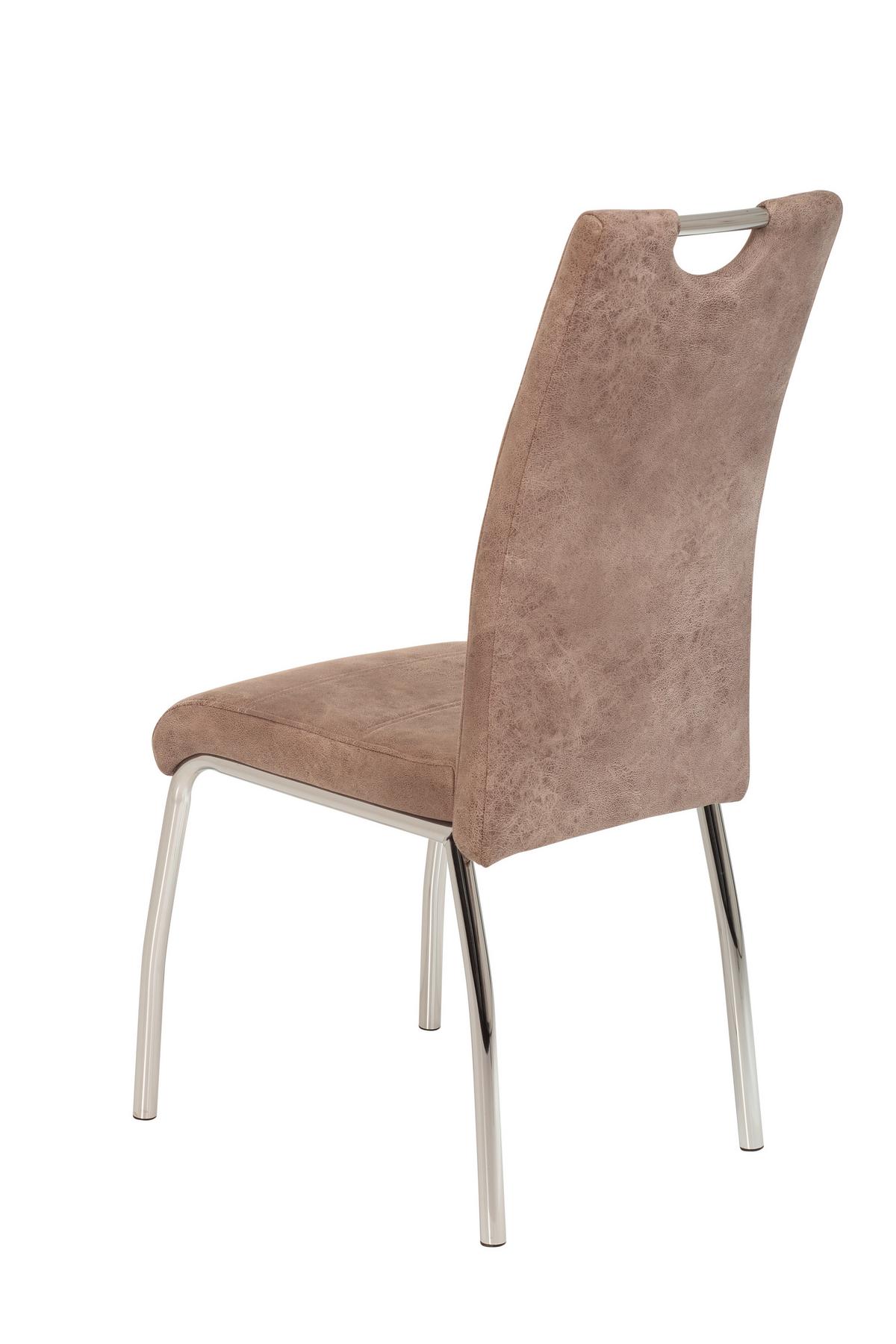 STUHL-SET SUSI II S 4ER-SET - Chromfarben/Beige, MODERN, Textil/Metall (44/98/61cm) - P & B