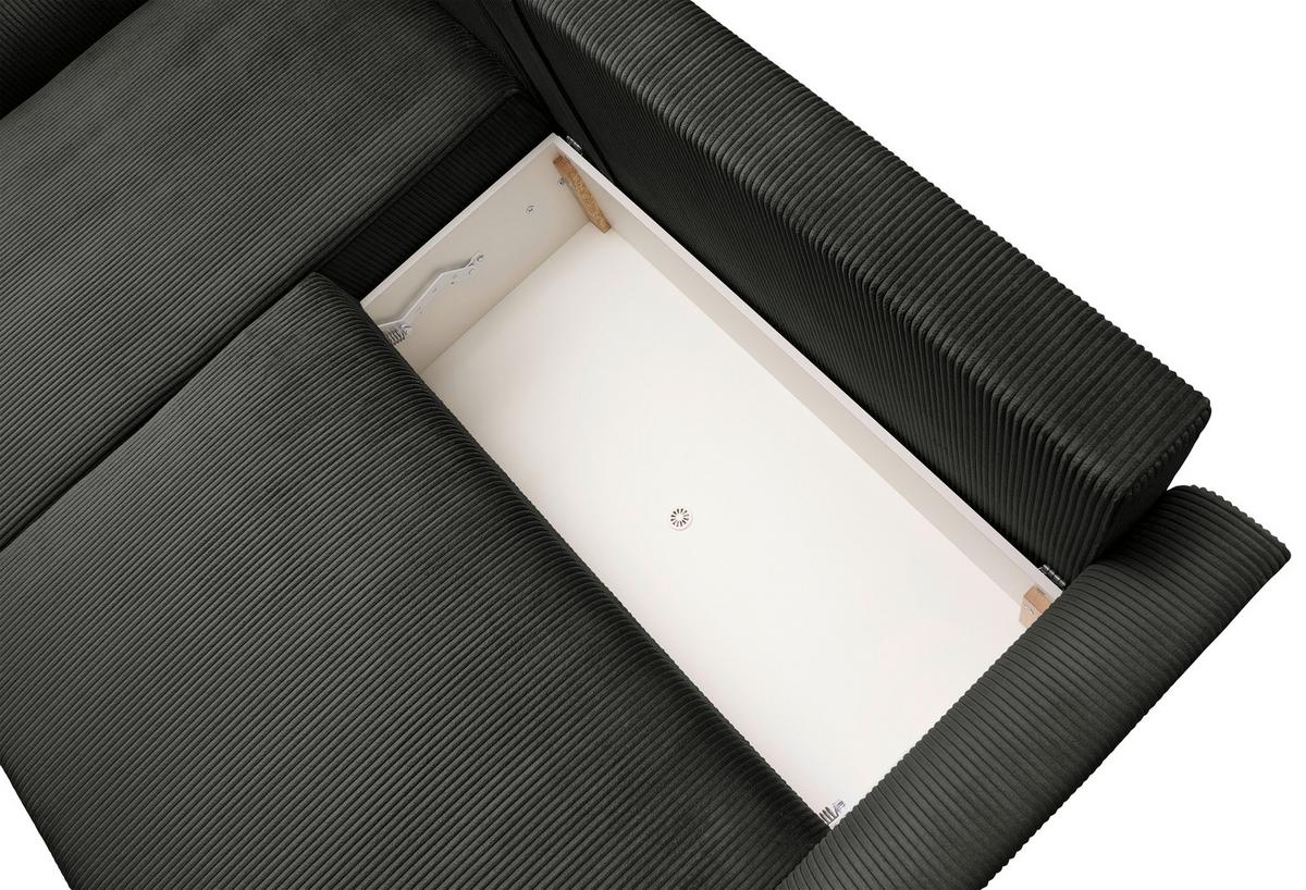 Kutna Garnitura Kim - crna, Moderno, drvo (233/146cm) - Modern Living