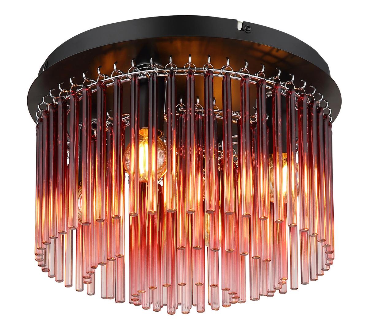 DECKENLEUCHTE 15698DBR GORLEY - Klar/Chromfarben, Basics, Glas/Metall (32/23cm) - Globo