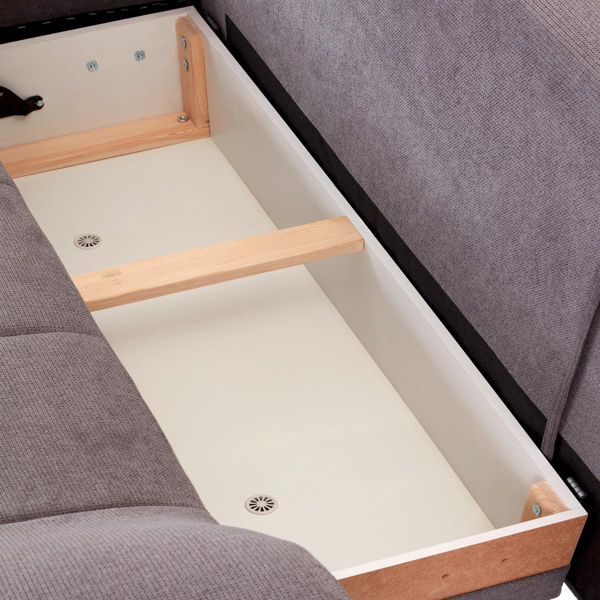 Kutna Garnitura Mendoza - siva/crna, Design, tekstil/drvo (197/309cm) - Modern Living