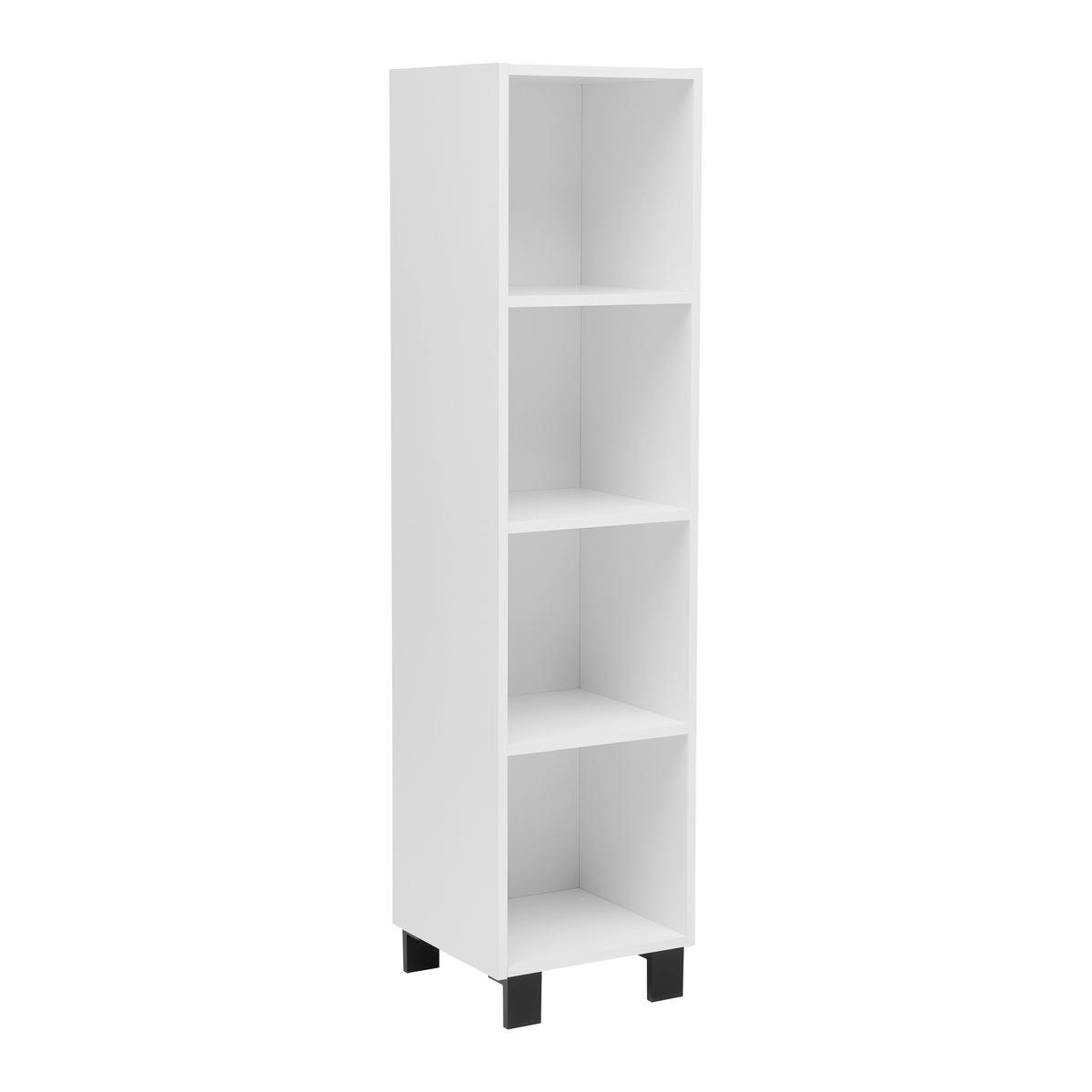 Regal Lugo Weiß - Schwarz/Weiß, MODERN, Holzwerkstoff/Kunststoff (135/43,2/34,4cm) - Mömax