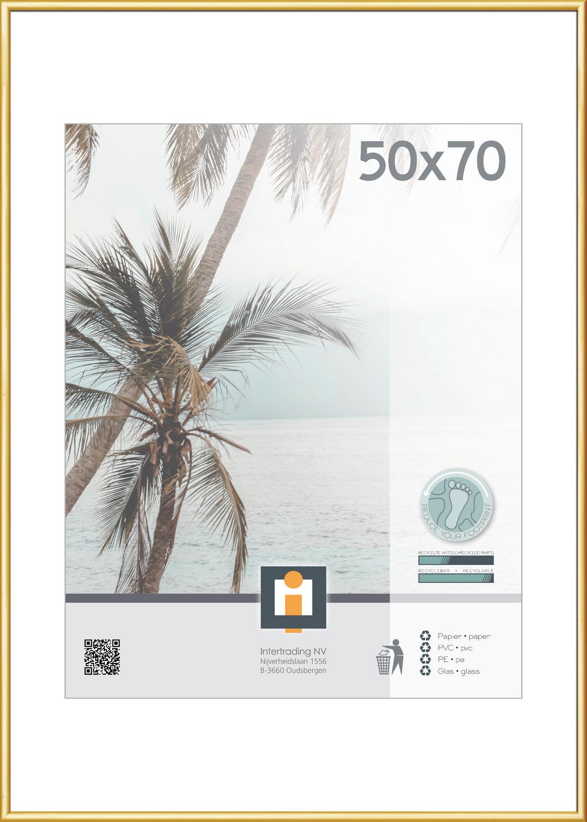 RAMKA NA ZDJĘCIA 660620 - kolor złoty, Basics, tworzywo sztuczne/szkło (71,1/51,1cm)