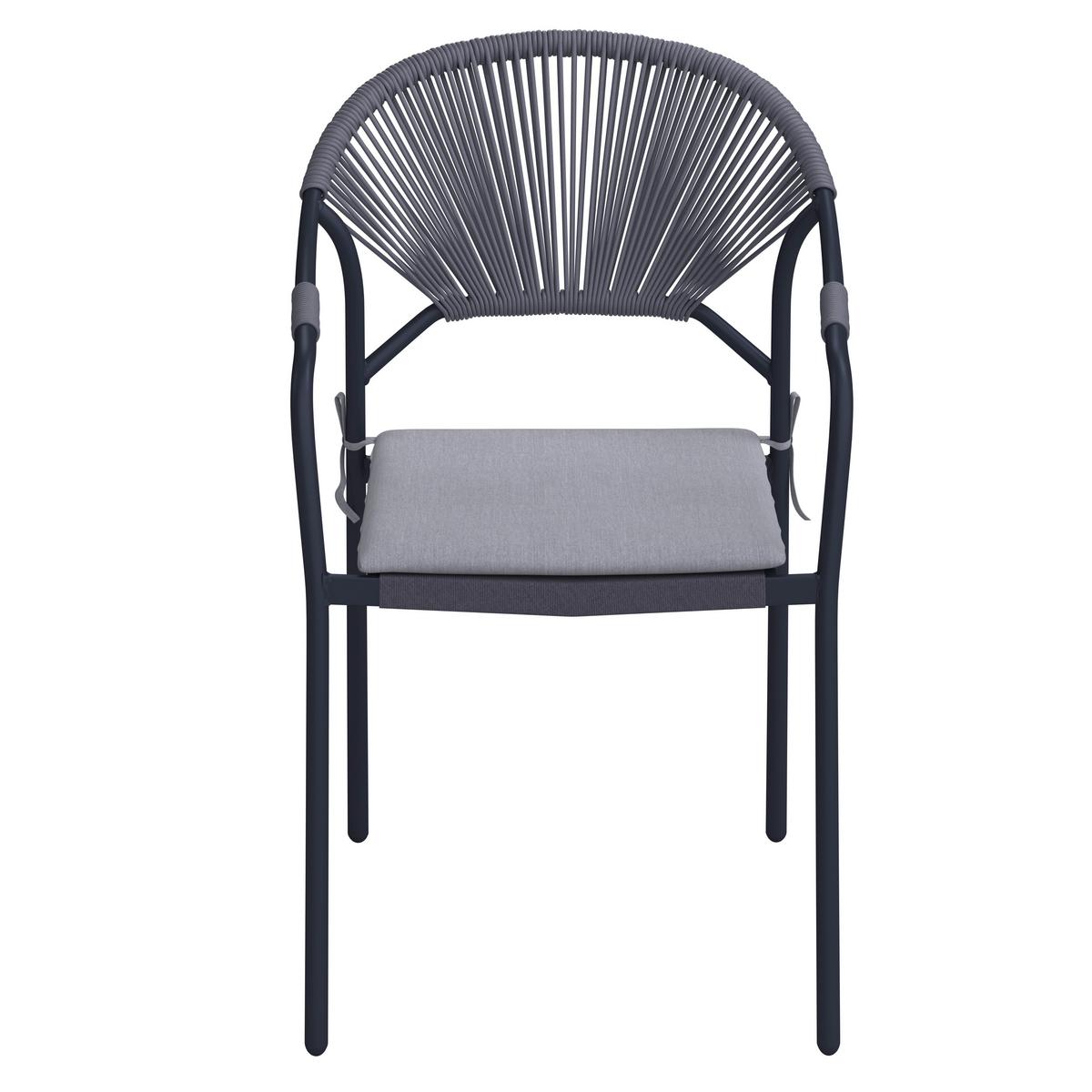 Gartengarnitur "Carina", hellgrau/grau - Dunkelgrau/Hellgrau, Modern, Kunststoff/Textil (150/90/73cm) - Bessagi Garden