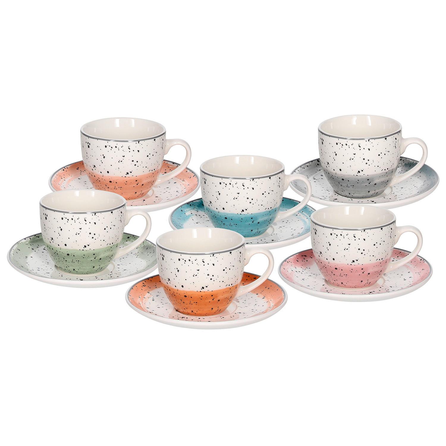 Kaffeetasse mit Untertasse Irynka in diversen Farben - Multicolor, MODERN, Keramik (14/14/11cm) - Mömax