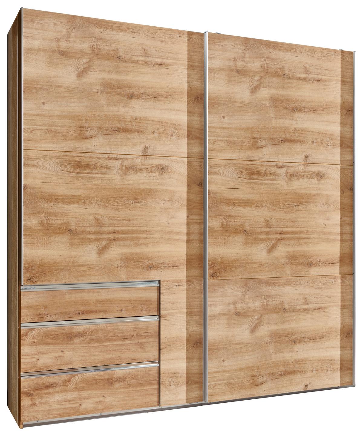 Ormar S Kliznim Vratima Level 36a - boje hrasta/boje kroma, Moderno, drvni materijal/metal (250/216/65cm) - Modern Living