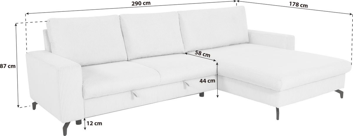 Kutna Garnitura Cloud - krem, Trend, tekstil (290/178cm) - Modern Living
