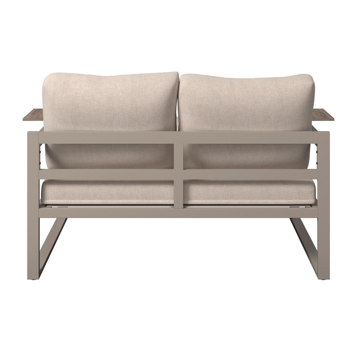 KOMPLET MEBLI TARASOWYCH ROBBIE - beżowy/ciemnoszary, Modern, tworzywo sztuczne/metal (155/65/74cm) - Ambia Garden