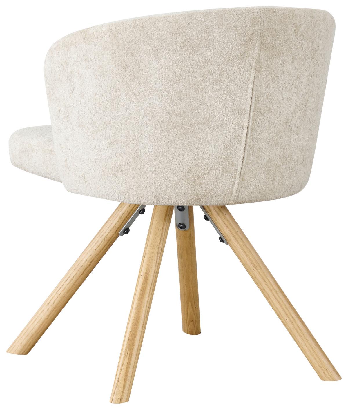 Stuhl Frida Beige/eichefarben - Eichefarben/Beige, Modern, Holz/Textil (57/76/57cm) - Mömax