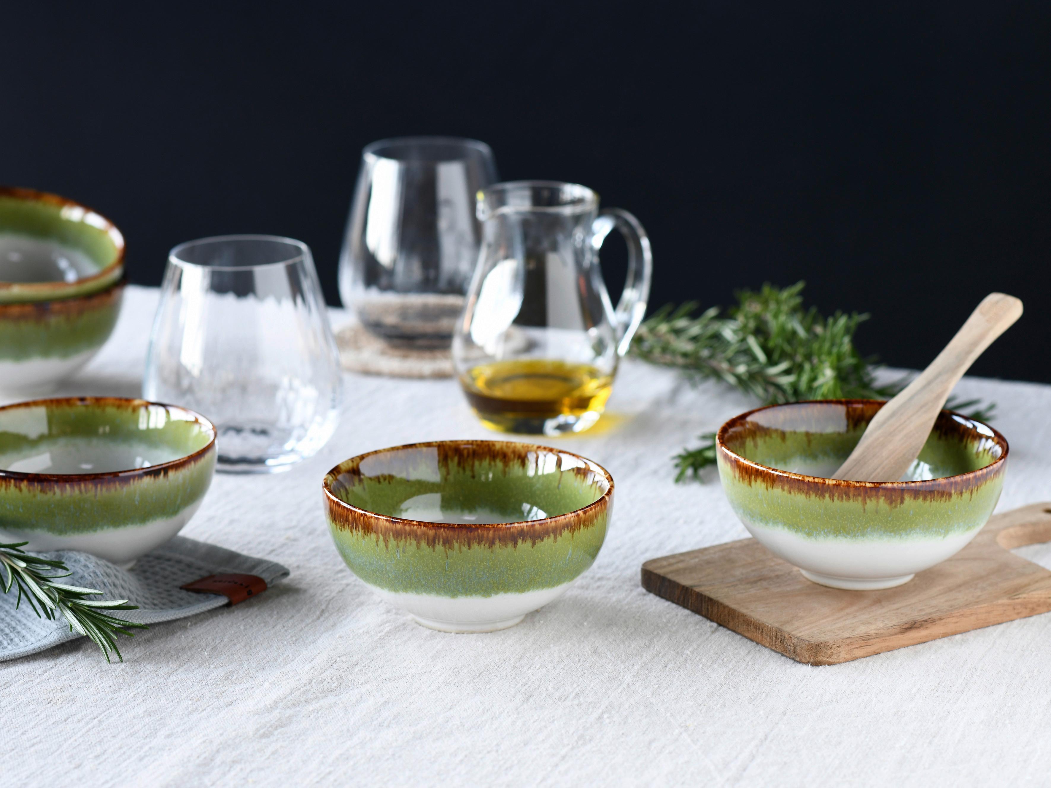 Set Skodelic Za Omake Cascade Green, 6-Delni - zelena/bela, Design, keramika (11,5cm) - Creatable