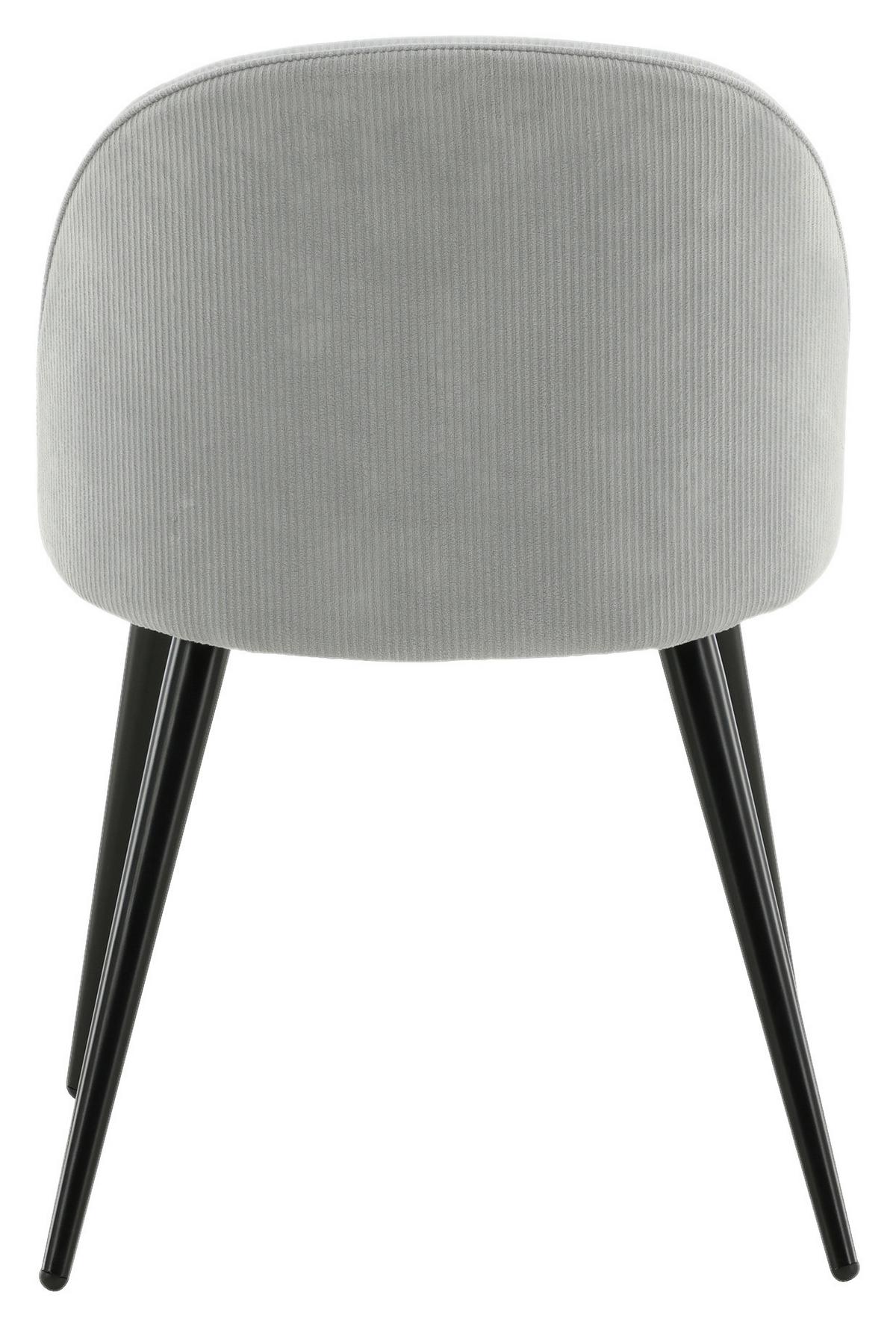 STUHL-SET VELVET - Schwarz/Grau, Design, Textil/Metall (57/76,5/50cm) - Livetastic