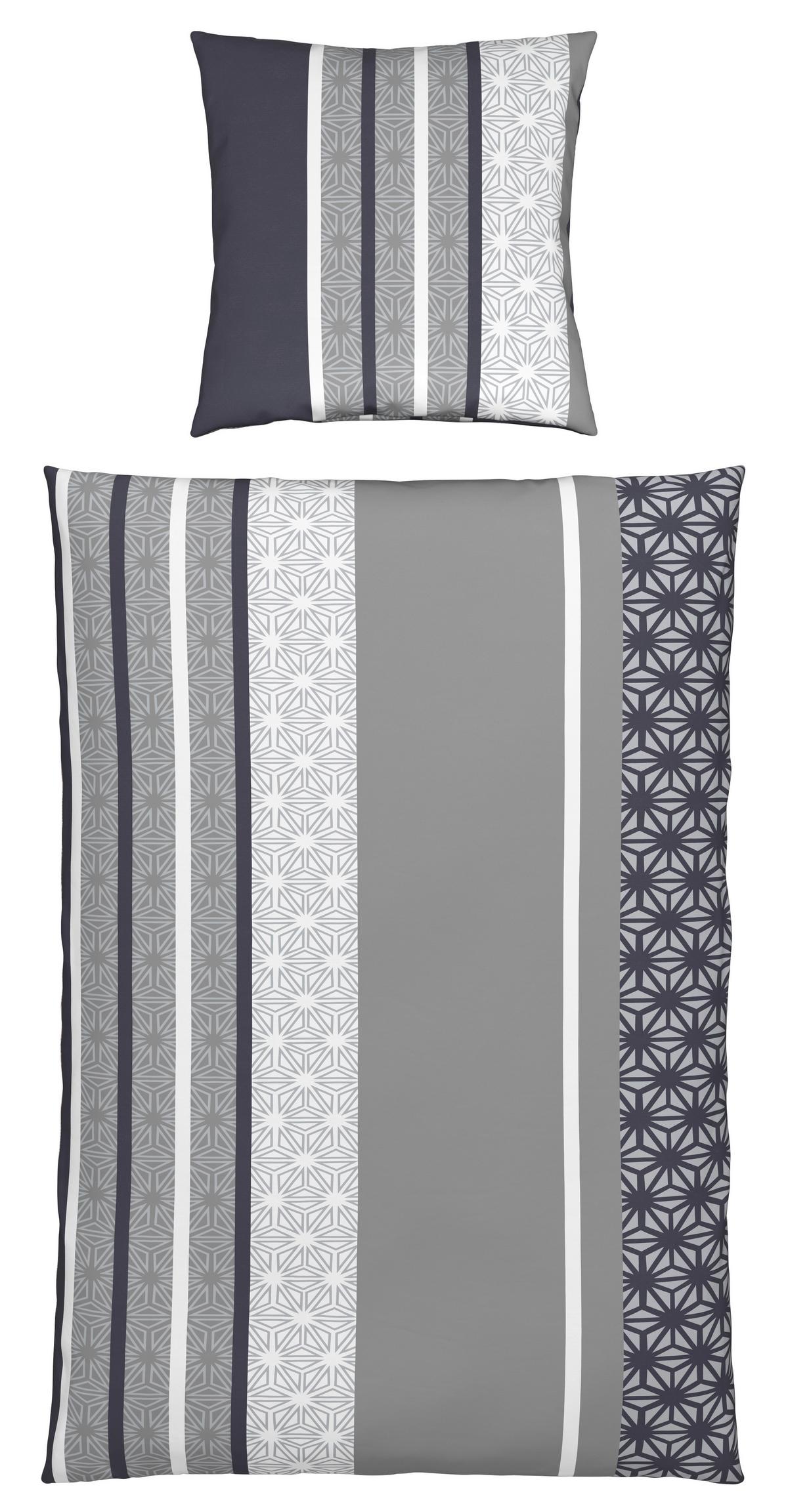 Bettwäsche Sara in Grau ca. 135x200cm - Grau, Textil (135/200cm) - Based