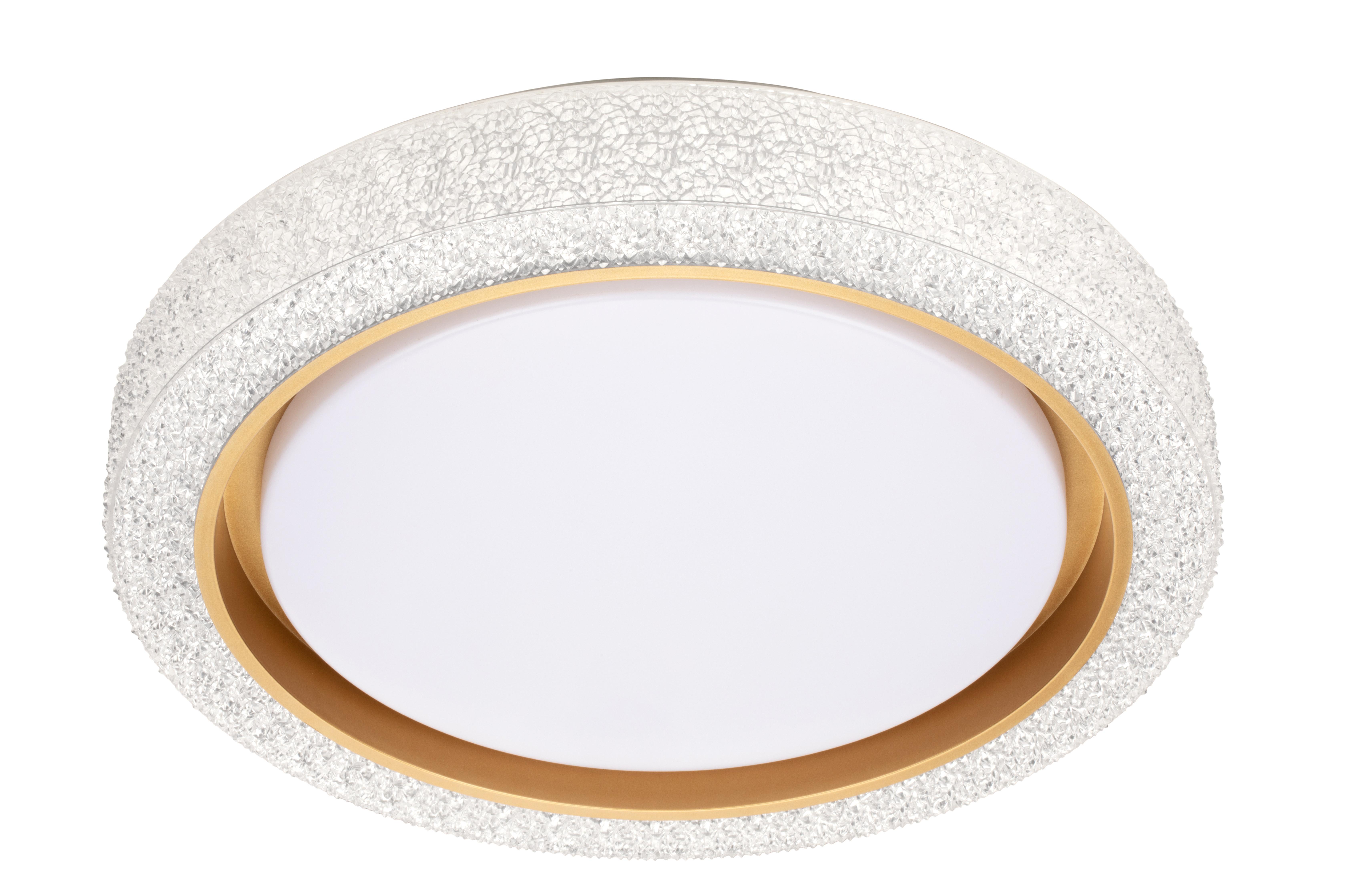 LED-Deckenleuchte Kit in Weiß/Gold max. 24 Watt - Goldfarben/Weiß, KONVENTIONELL, Kunststoff/Metall (40cm) - Mömax