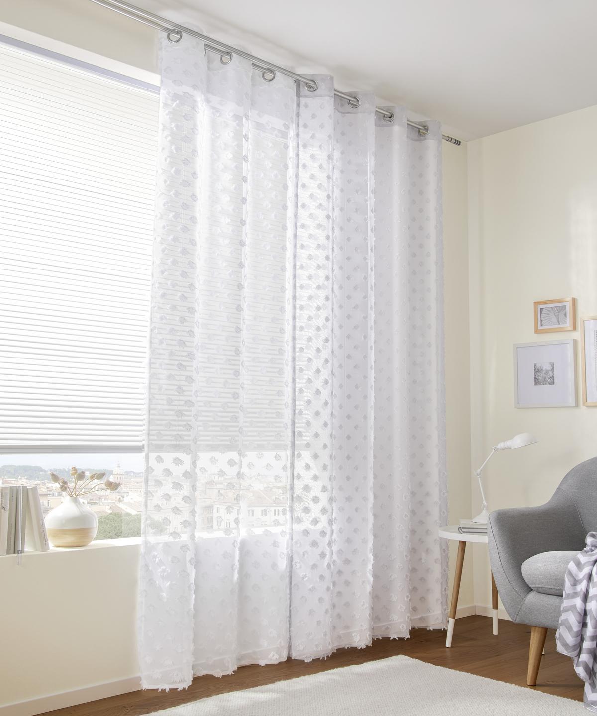 ZASŁONA NA PRZELOTKACH STINA - biały, Trend, tkanina (140/245cm) - Esposa