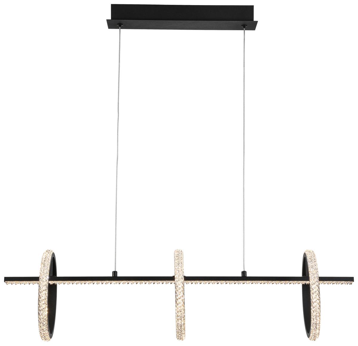 Lampă suspendată cu LED Ulo - negru, Modern, plastic/metal (80/20/120cm) - Modern Living