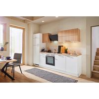 Küchenblock inkl. 5 E-Geräte PN 80/100 in Weiß - Eichefarben/Weiß, MODERN, Holzwerkstoff (280cm) - Pino