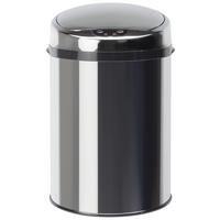 Koš Za Smeti Sensor, 9 L - barve nerjavečega jekla/črna, Trend, kovina/umetna masa (24,5/37,5cm) - Echtwerk