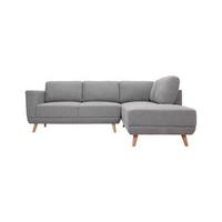 canapé d'angle KYLE - Naturfarben/Grau, Modern, Holz/Textil (242/88/189cm) - Bessagi Home