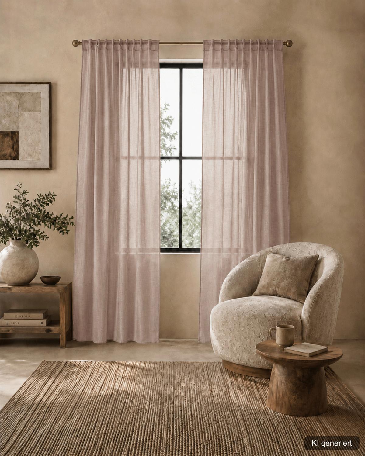 ZASŁONA GOTOWA SOFTY 2 SZT. - taupe, Basics, tkanina (140/160cm)