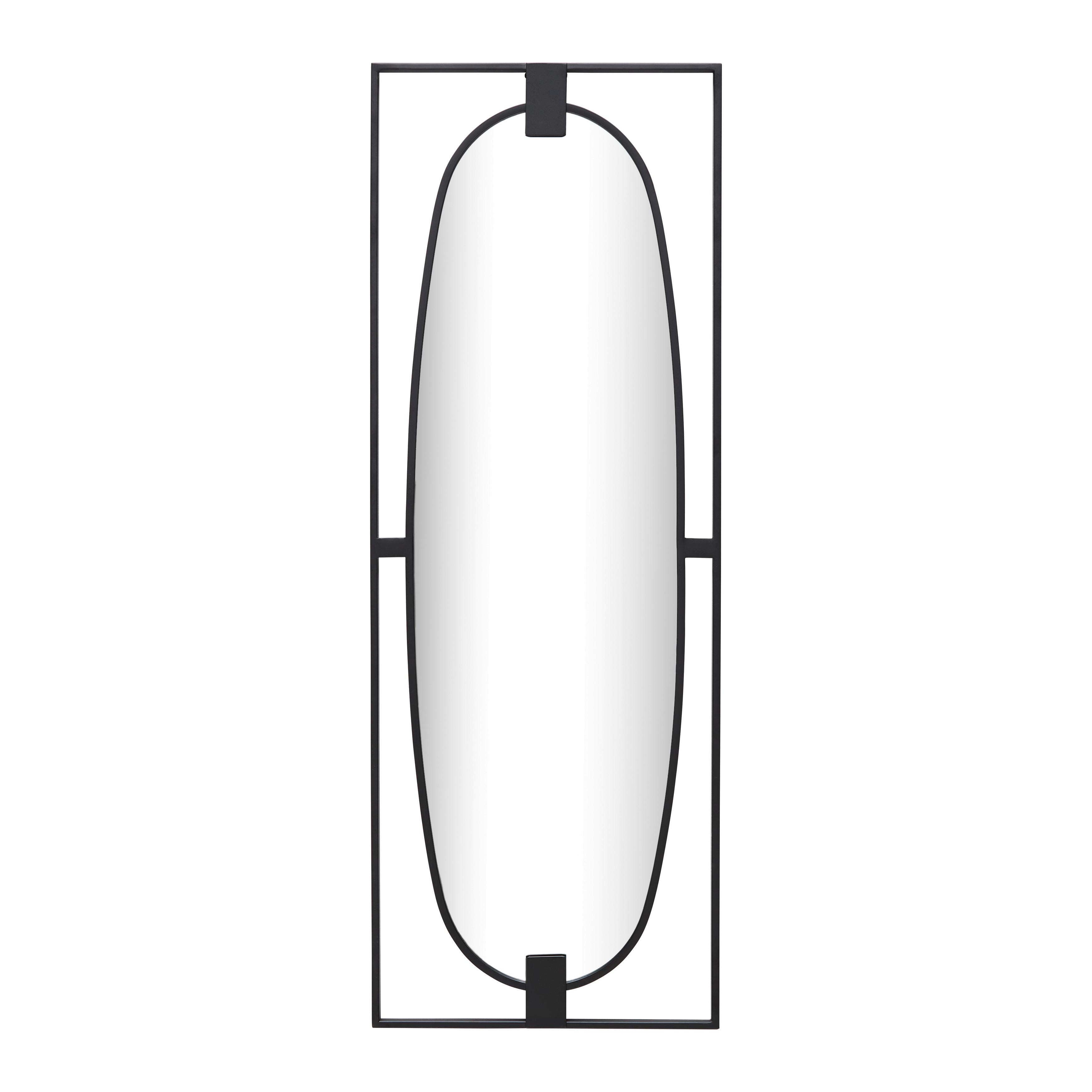 Wandspiegel Aike Schwarz ca. 43x120x2cm - Schwarz, MODERN, Glas/Holzwerkstoff (43/120/2cm) - Premium Living