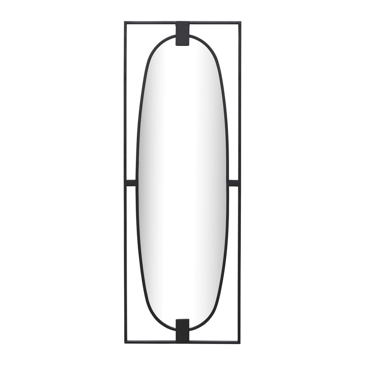 Fali Tükör Aike - fekete, Modern, faalapú anyag/Üveg (43/120/2cm) - Premium Living
