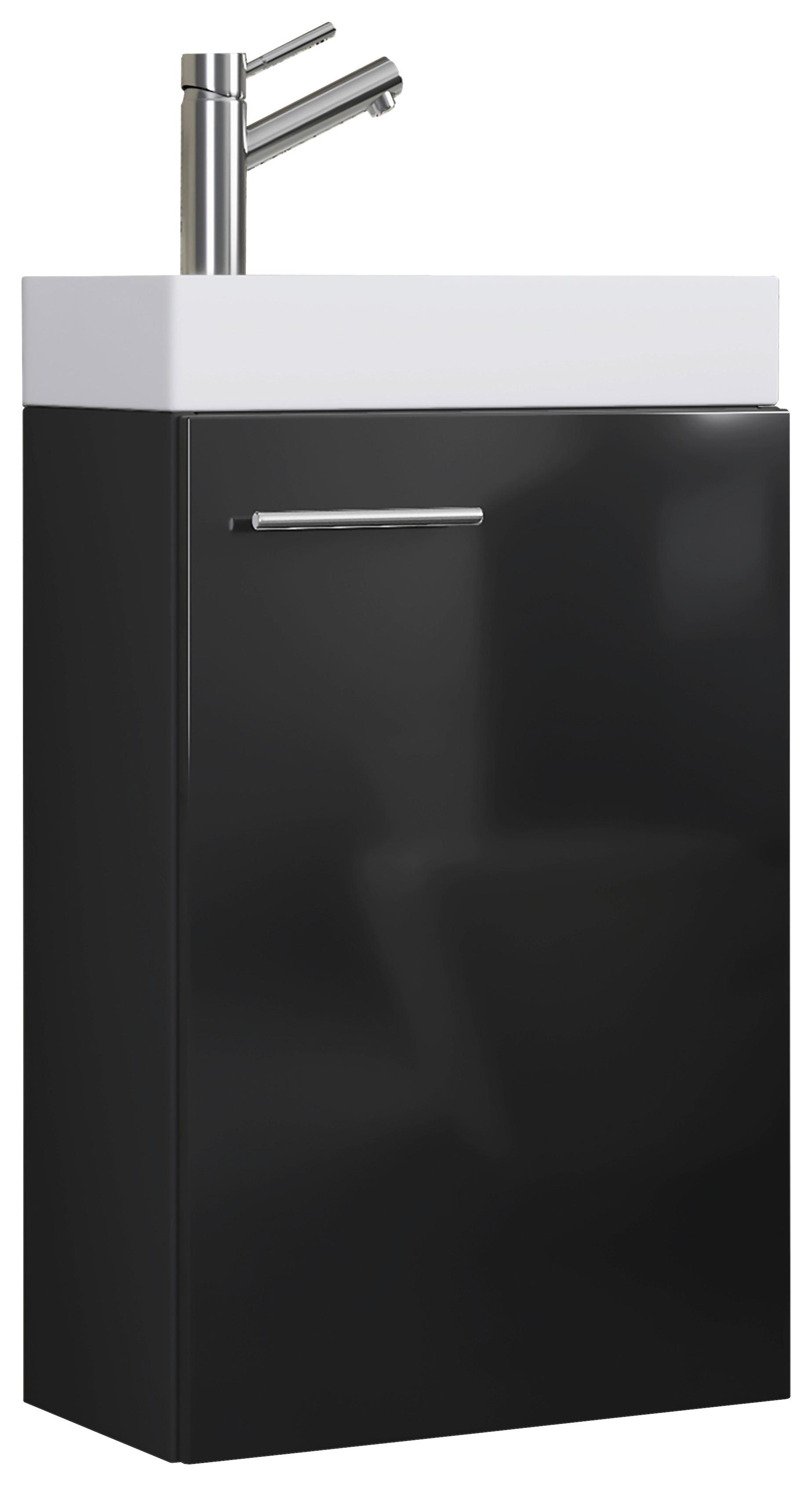 Waschtischkombi Slito ca. 41 cm Schwarz - Schwarz/Weiß, MODERN, Keramik/Holzwerkstoff (40,5cm) - MID.YOU