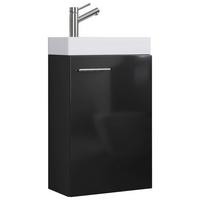 Waschtischkombi Slito ca. 41 cm Schwarz - Schwarz/Weiß, MODERN, Keramik/Holzwerkstoff (40,5cm) - MID.YOU