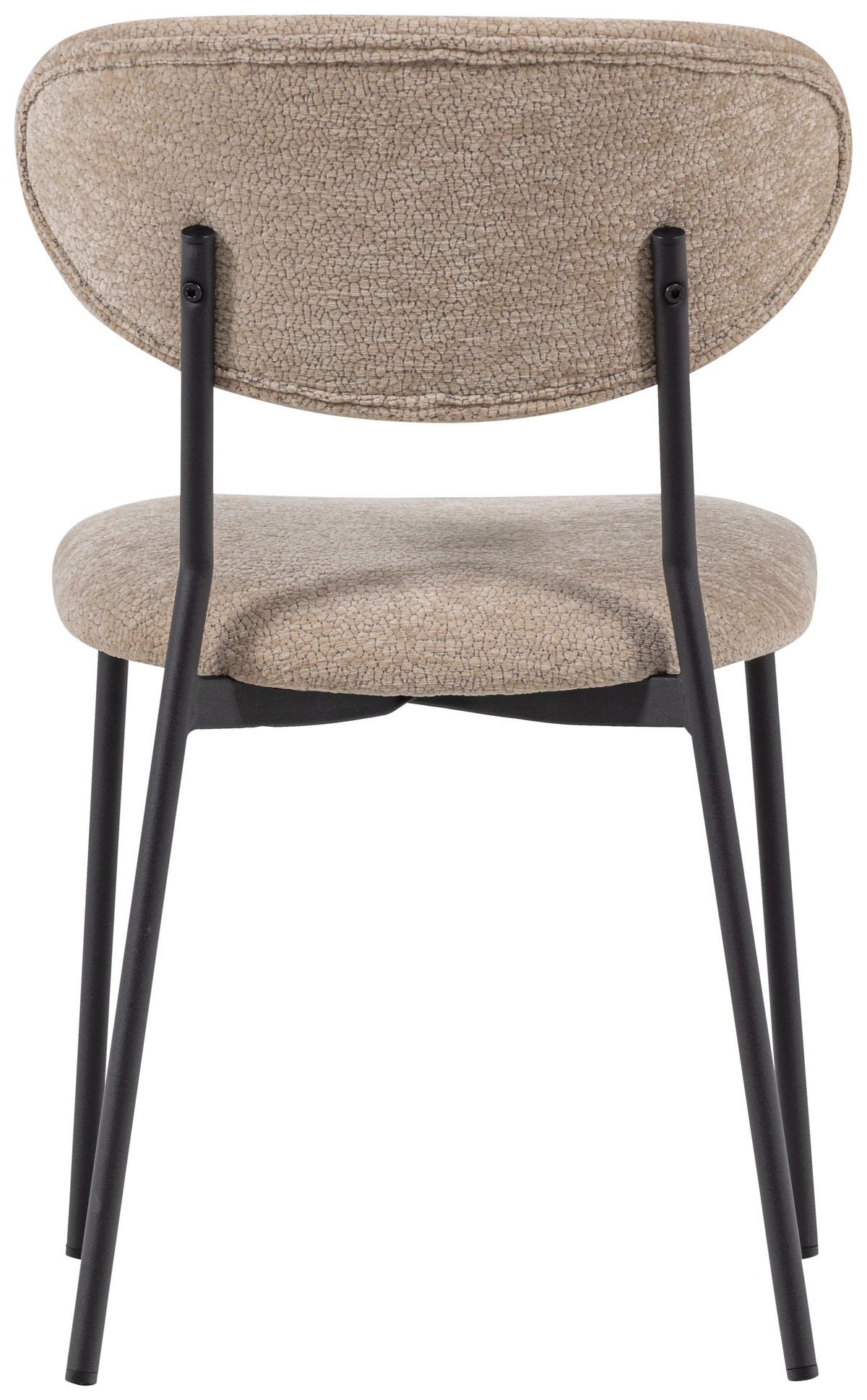 Stuhl-Set Kjeld 2er-Set Naturfarben - Schwarz/Naturfarben, MODERN, Textil/Metall (47/79/53cm) - Livetastic