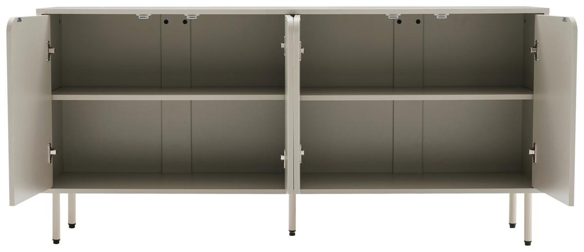 KOMODA SZEROKA MIMI - szary jedwabisty, Design, materiał drewnopochodny/metal (160/75/40cm) - Xora