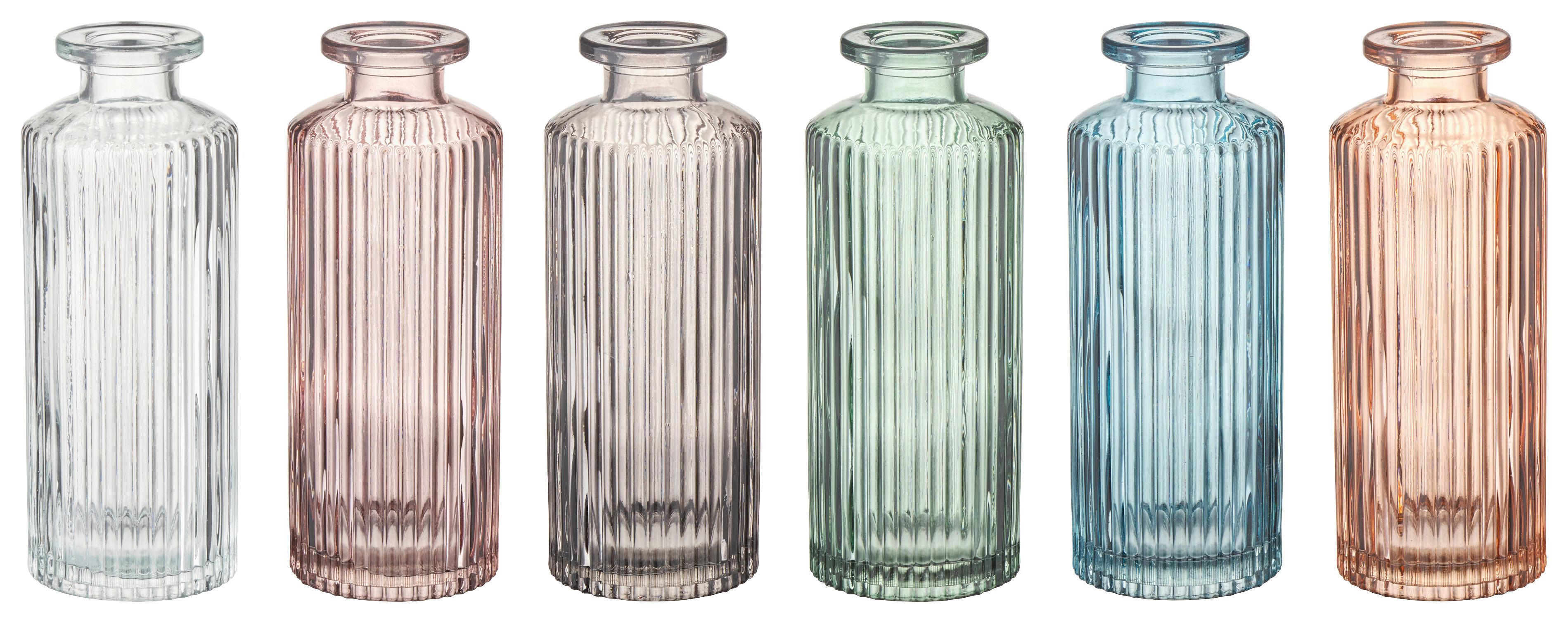 Vase Panja in diversen Farben - Blau/Klar, KONVENTIONELL, Glas (5,2/13,3cm) - Mömax