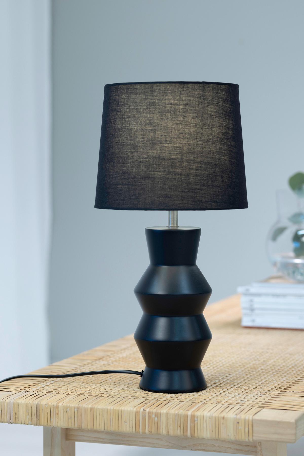 Tischleuchte Sienna Table Schwarz max. 40 Watt - Schwarz, Basics, Keramik/Textil (23/23/46cm) - Markslöjd
