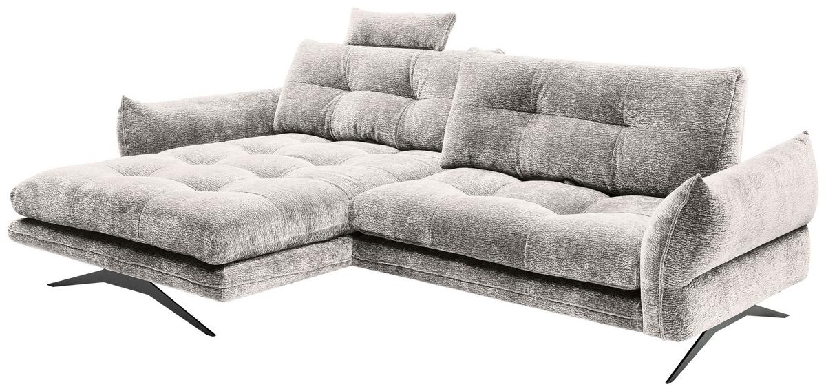 Kutna Garnitura Baxter - siva/crna, Moderno, tekstil/metal (177/68-87/280cm) - Premium Living