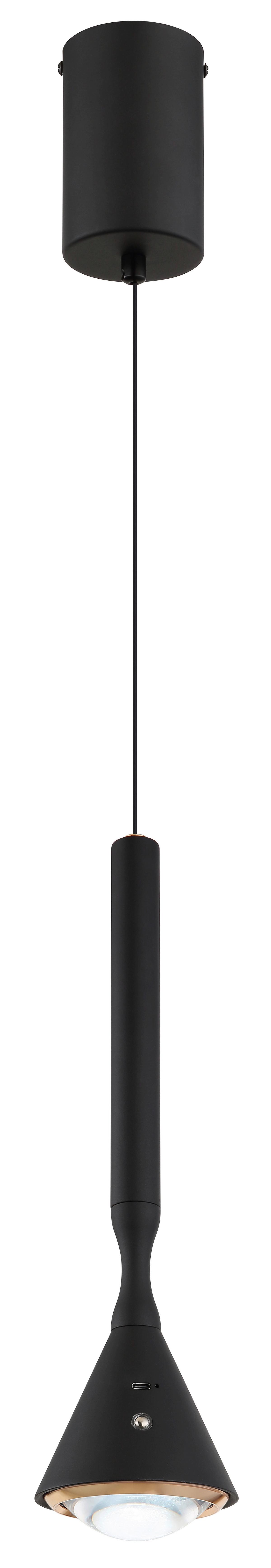 Led-hängeleuchte 16061s Lucinda - Weiss/Schwarz, Design, Kunststoff/Metall (9,9/50-210cm) - Globo