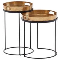 Kisasztalszett Mid.you - fekete/aranyszínű, Modern, fém (32,5/32,5/53cm) - MID.YOU