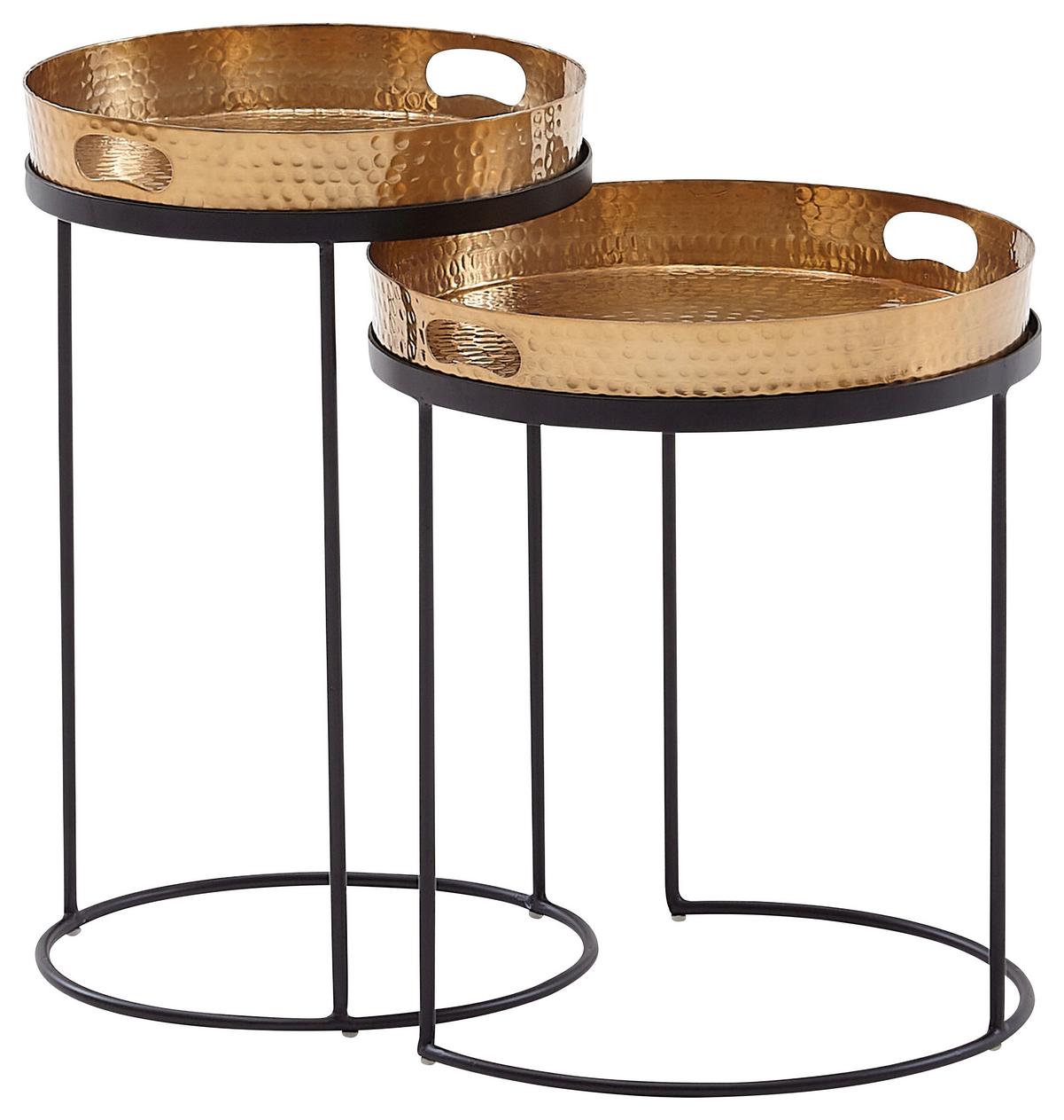 Kisasztalszett Mid.you - fekete/aranyszínű, Modern, fém (32,5/32,5/53cm) - MID.YOU