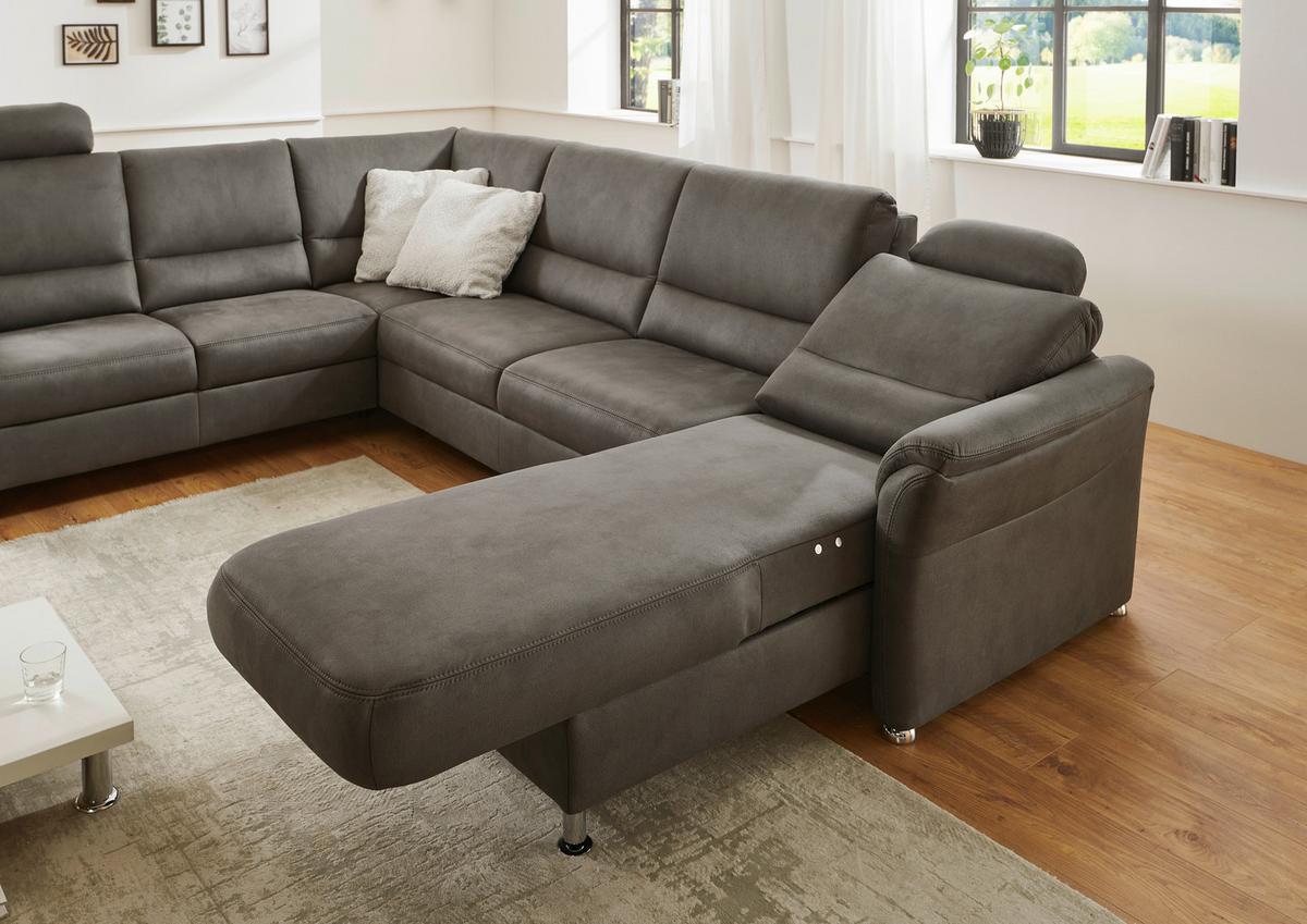 Wohnlandschaft Multi-U in Anthrazit - Chromfarben/Anthrazit, Modern, Holz/Holzwerkstoff (318/94/228cm) - Mömax