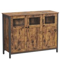 Sideboard in Dunkelbraun, Schwarz ca. 100x75x35 cm - Dunkelbraun/Schwarz, Trend, Holzwerkstoff (100/75/35cm) - MID.YOU