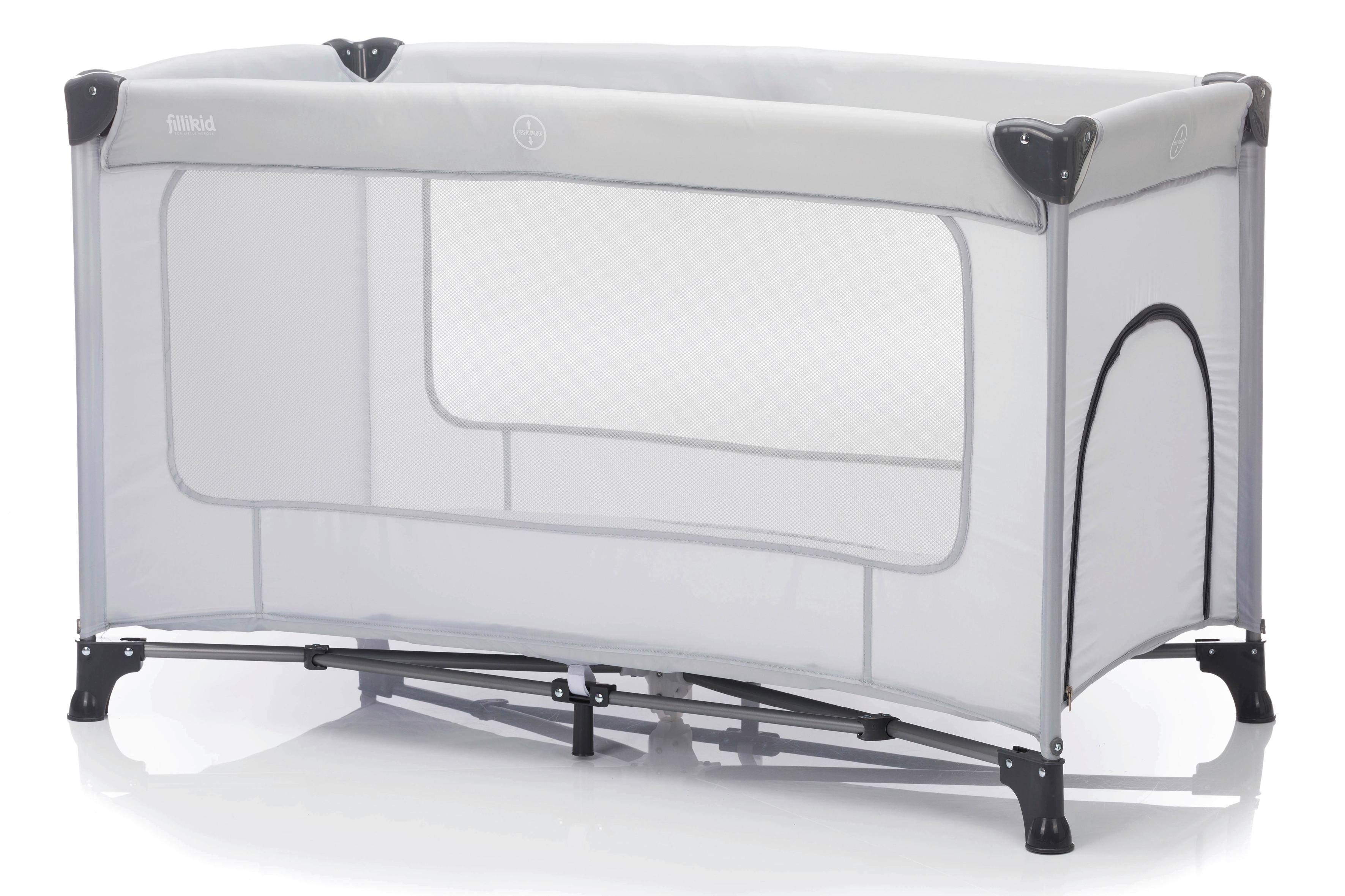 ŁÓŻKO TURYSTYCZNE 4059-07 NIZZA - szary, Basics, metal/tkanina (120/60cm) - Fillikid