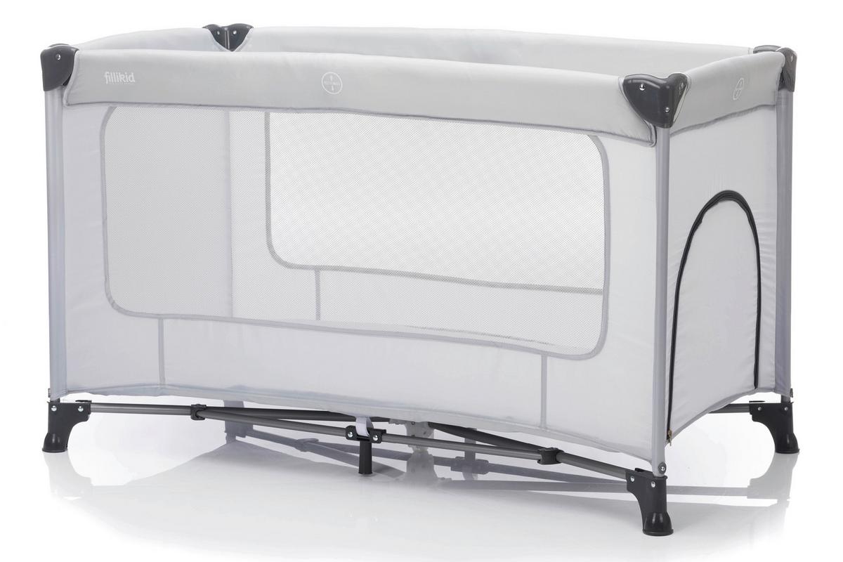 ŁÓŻKO TURYSTYCZNE 4059-07 NIZZA - szary, Basics, metal/tkanina (120/60cm) - Fillikid