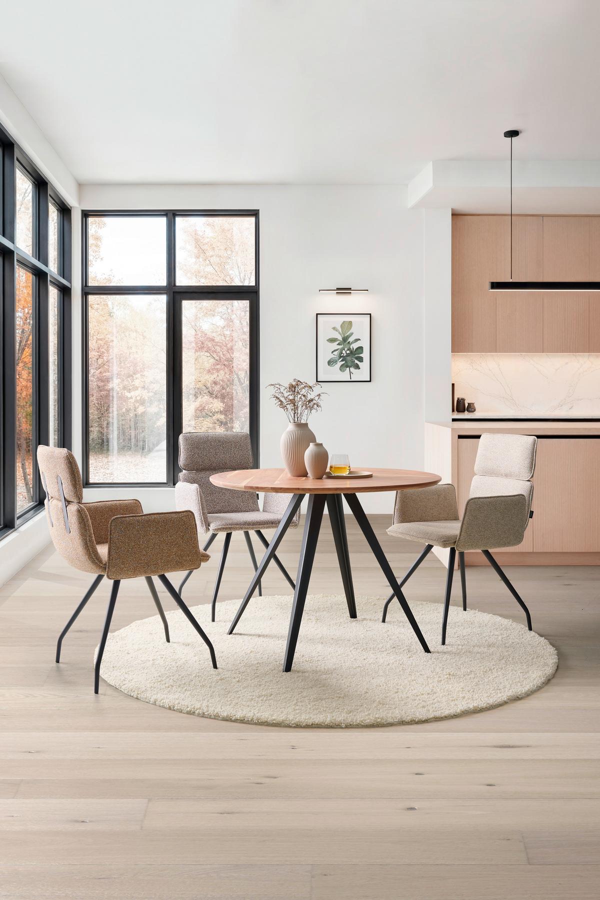 STÓŁ DO JADALNI OLAF -EXKLUSIV- - kolor akacjowy/czarny, Lifestyle, metal/drewno (100/100/76cm) - Landscape