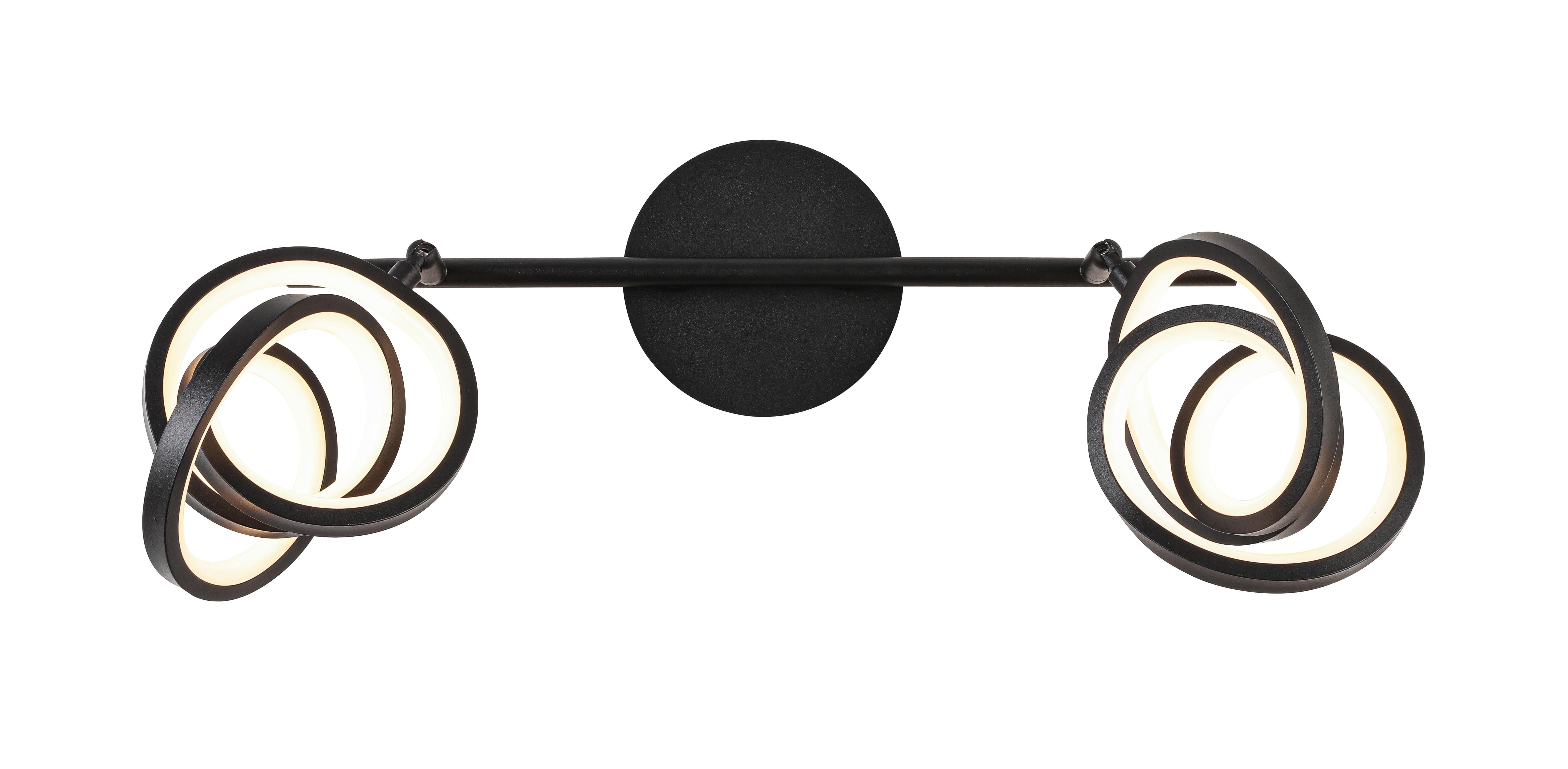 Led Spotlámpa Rundi - fekete, Modern, műanyag/fém (40/18/18cm) - Modern Living