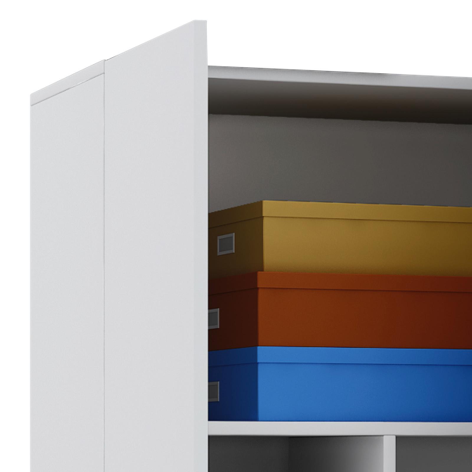 Mehrzweckschrank Vandol ca. 70x178x40 cm Weiß - Silberfarben/Weiß, Basics, Holzwerkstoff/Kunststoff (70/178/40cm) - MID.YOU