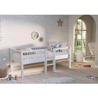 Spielbett  FORREST Weiß ca. 90x200 cm Echtholz Buche - Naturfarben/Weiß, MODERN, Holz (90/200cm) - Vipack