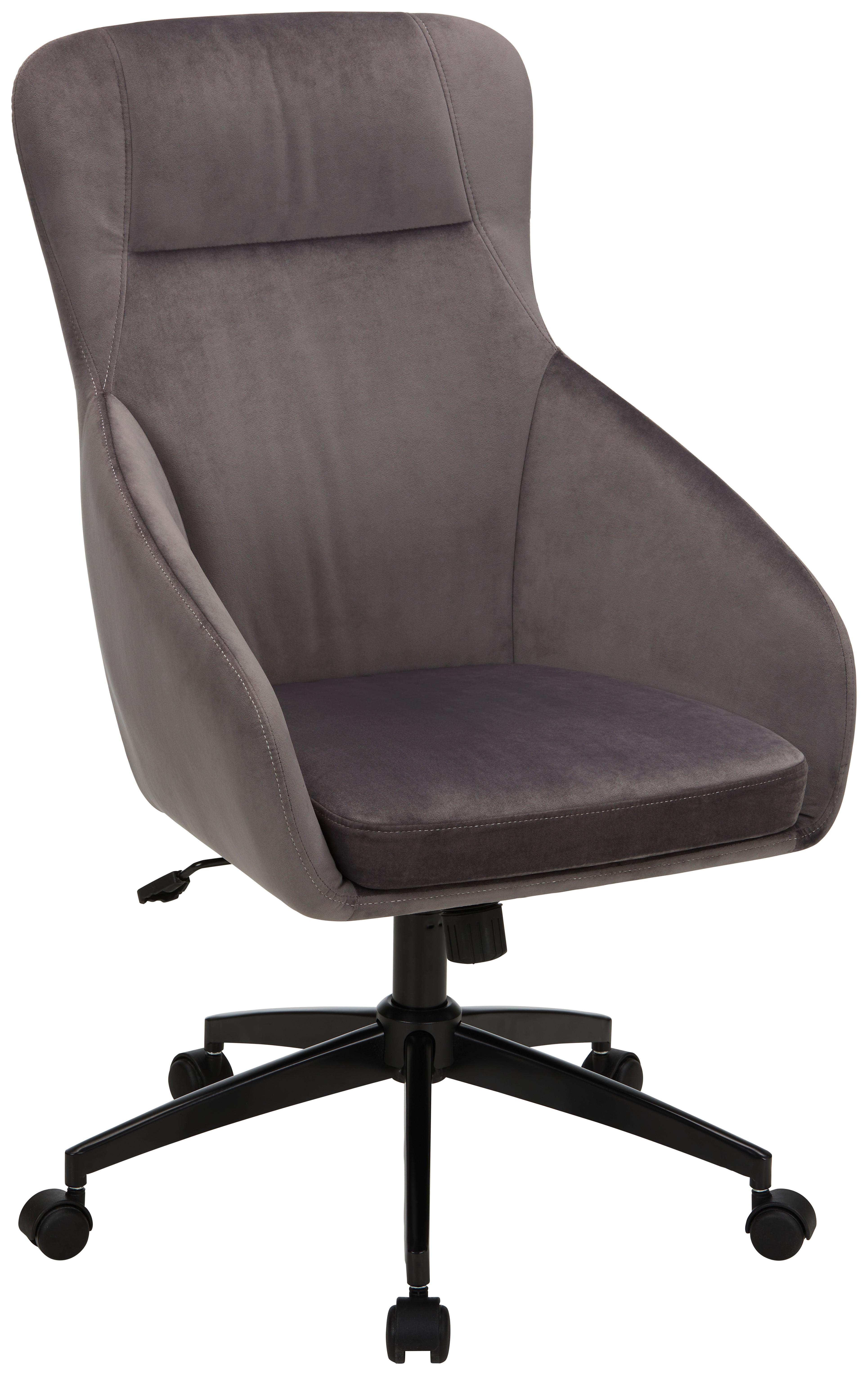 Drehstuhl in Grau - Schwarz/Grau, Modern, Kunststoff/Textil (62/102-110/70cm) - Mömax