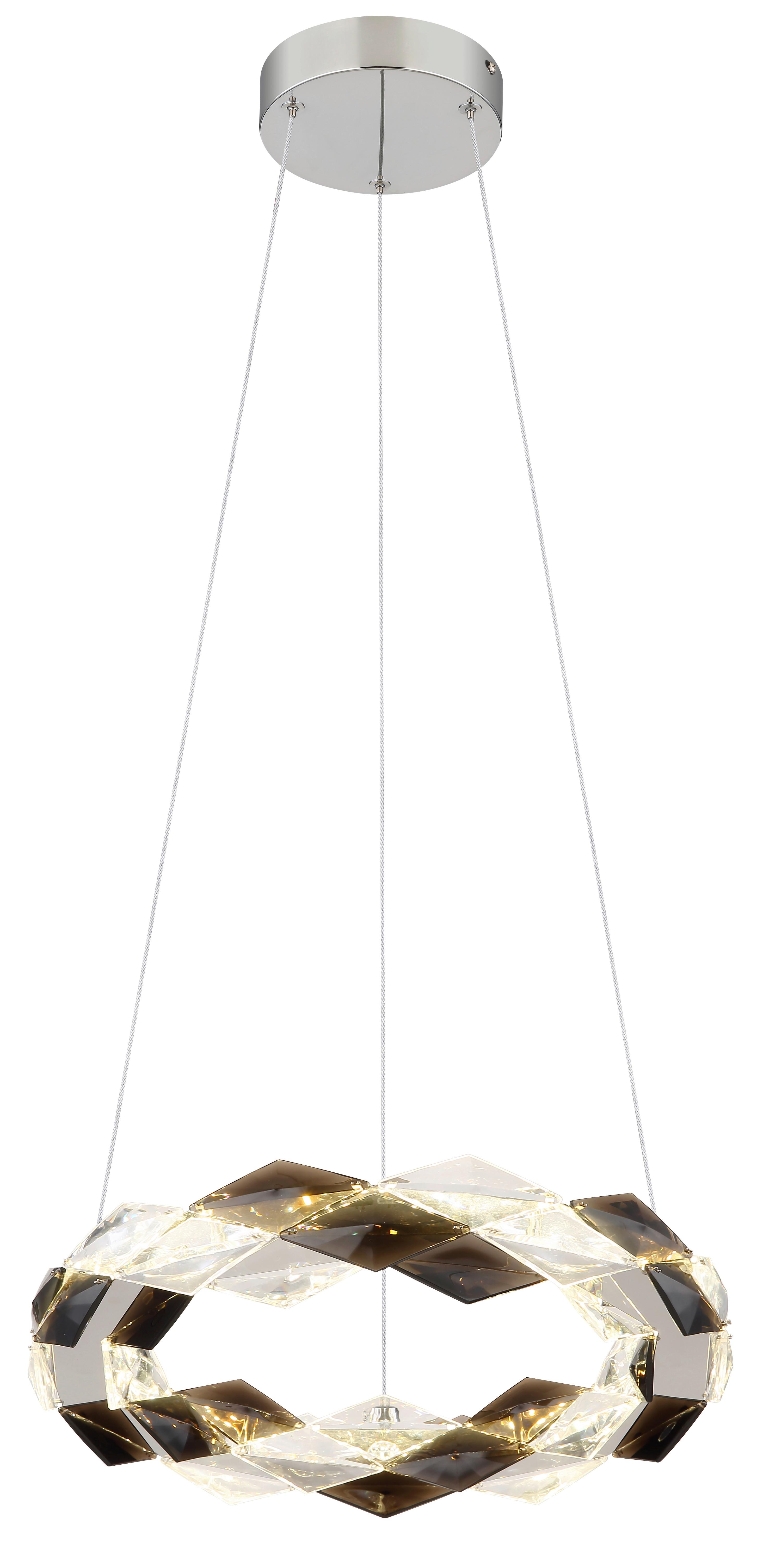 LED-Hängeleuchte Karilion Klar max. 24 Watt - Klar, Design, Kunststoff/Metall (37,5/130cm) - Globo