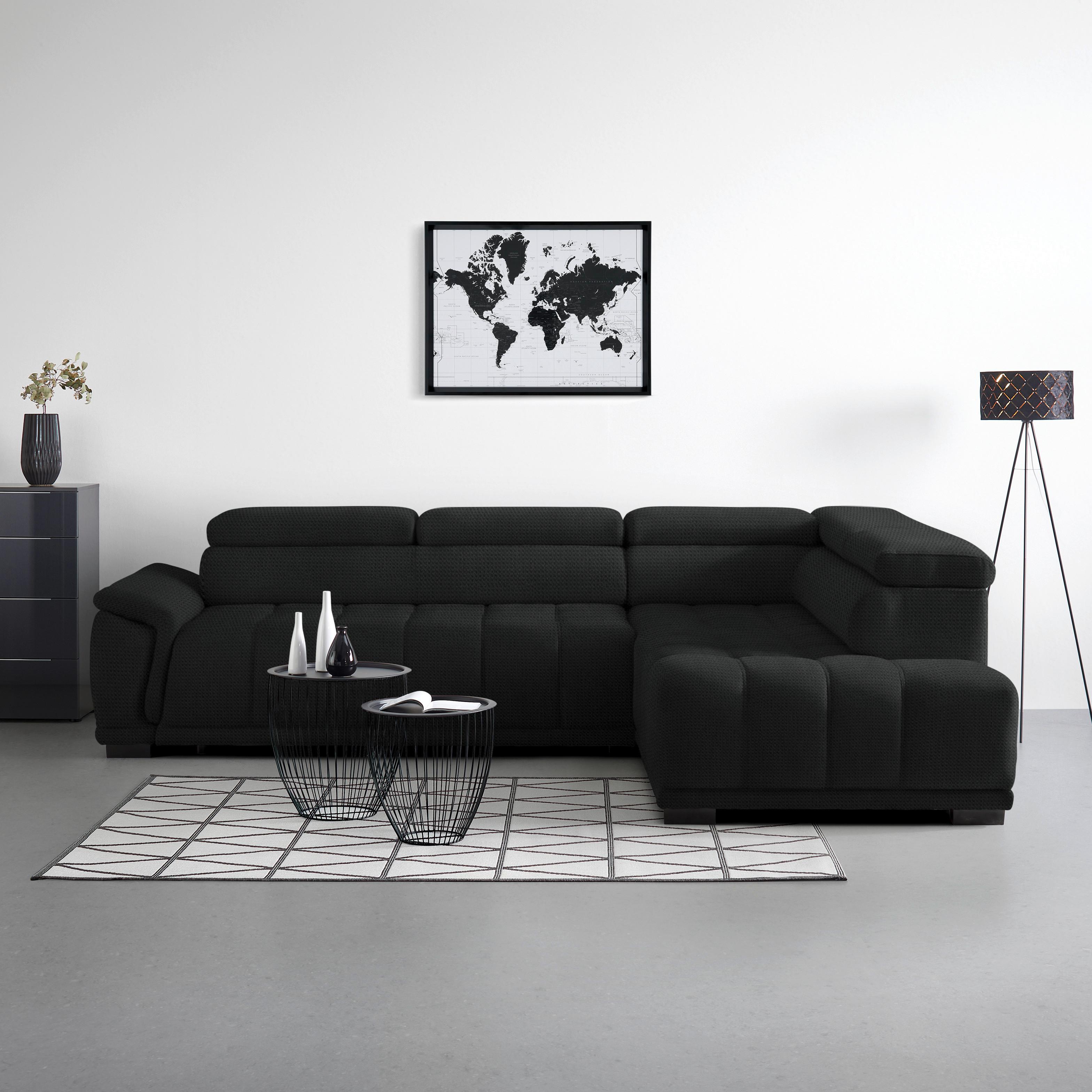 Kutna Garnitura Gremio - crna/antracit, Moderno, tekstil/plastika (283/206cm) - Modern Living