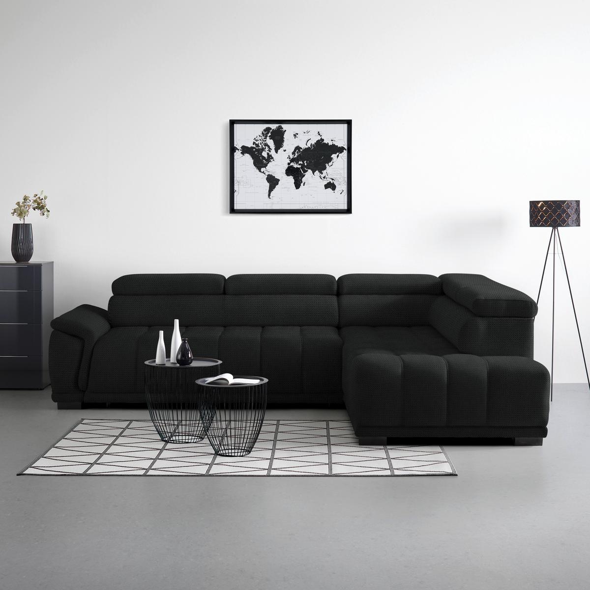 Kutna Garnitura Gremio - crna/antracit, Moderno, tekstil/plastika (283/206cm) - Modern Living