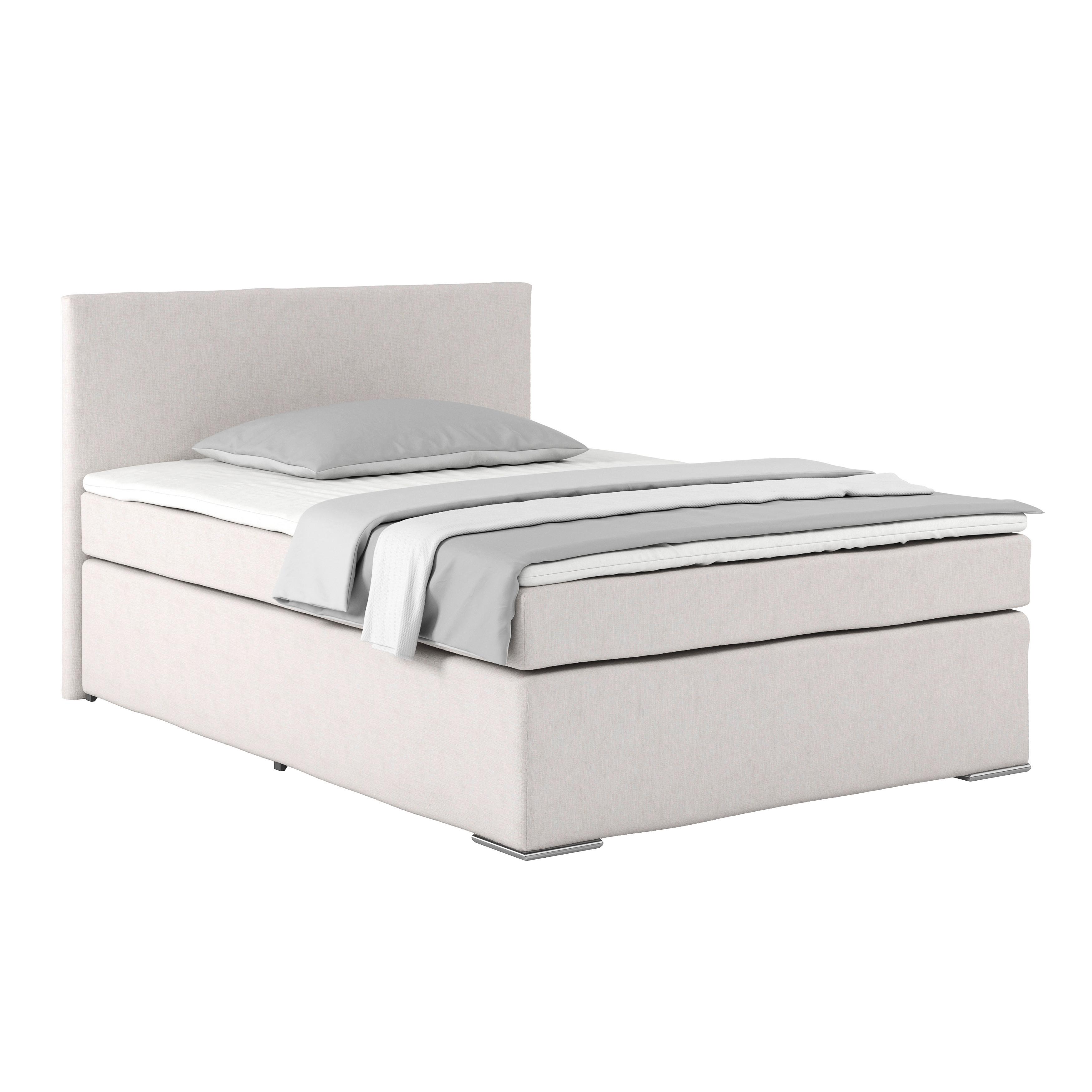 Boxspring Krevet Nero - boje pijeska/boje kroma, Konvencionalno, tekstil/metal (140/200cm) - Best Price