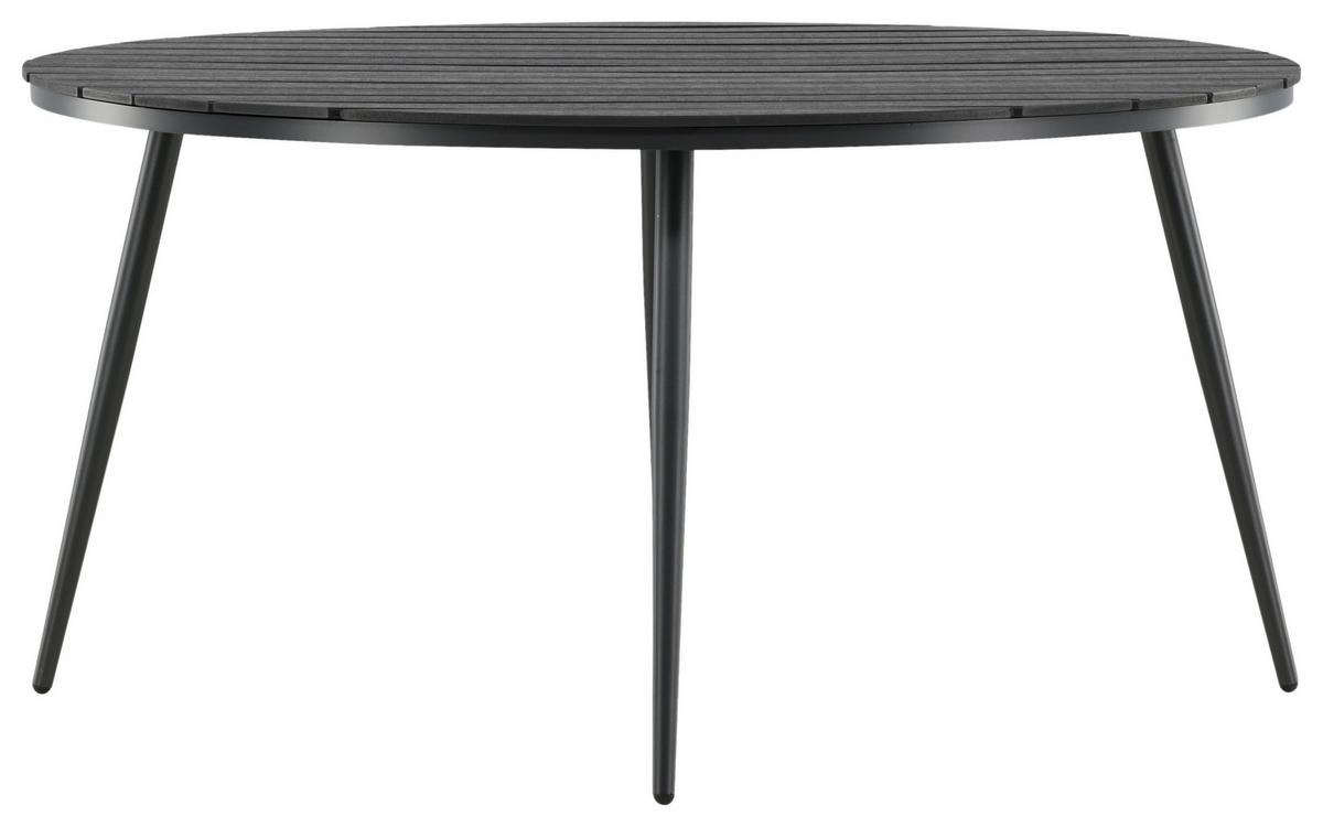 GARTENTISCH BREAK - Schwarz, KONVENTIONELL, Kunststoff/Metall (150/150/74cm) - Gardenson